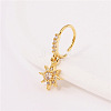 Brass Micro Pave Clear Cubic Zirconia Dangle Hoop Nose Rings FS-WG904D6-02-1