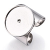 304 Stainless Steel Open Cuff Finger Ring Cabochon Settings X-STAS-T060-03P-1