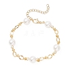 Round Shell Pearl Link Chain Bracelets BJEW-JB12873-2