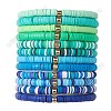 12Pcs 12 Color Polymer Clay Heishi Surfer Stretch Bracelets Set with Plastic Beaded BJEW-JB09547-S-1