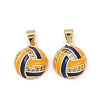 Brass Enamel Cubic Zirconia Pendants KK-L251-34G-1
