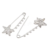 Starfish 304 Stainless Steel Safety Pins Brooch Findings SA-CBA098D-16D-P05-2