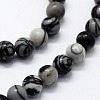 Natural Black Silk Stone/Netstone Beads Strands X-G-I199-11-8mm-3