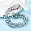 Electroplate Transparent Glass Beads Strands EGLA-YW0001-64B-5