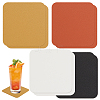 8Pcs 4 Colors PU Leather Cup Mats AJEW-GA0007-74-1