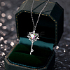Key 925 Sterling Silver Micro Pave Cubic Zirconia Pendant Necklaces FS-WG0FCDD-02-1
