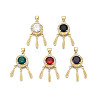 Brass Micro Pave Clear Cubic Zirconia Pendants ZIRC-N039-212-1