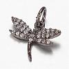 Brass Micro Pave Cubic Zirconia Charms ZIRC-K045-09B-1