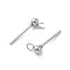 Non-Tarnish 304 Stainless Steel Ball Post Stud Earring Findings STAS-Z035-03P-3