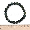 Natural Moss Agate Beaded Stretch Bracelets B072-5-5