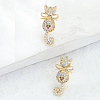 Cat Shape Brass Stud Earrings KD7276-3