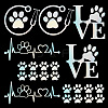 Gorgecraft 8 Sheets 4 Style Waterproof Heart & Bear Paw Pattern PET Car Decals Stickers STIC-GF0001-03A-1