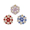 3Pcs Glass Seed Beaded Flower Pendants PALLOY-MZ00513-1