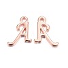 Rose Gold Plated Alloy Letter Pendants PALLOY-J718-01RG-A-1