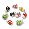 10Pcs 5 Colors Handmade Printed Porcelain Beads PORC-CJ0001-21-8