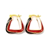 Brass & Enamel Hoop Earrings for Women EJEW-U015-17B-G-1