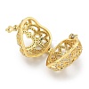 Rack Plating Brass Micro Pave Clear Cubic Zirconia Bead Cage Pendants KK-L224-007G-2