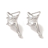 Brass with Clear Cubic Zirconia Stud Earring Findings KK-G499-01P-2