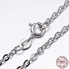 Anti-Tarnish Rhodium Plated 925 Sterling Silver Cable Chains Necklaces NJEW-M157-25C-16-2