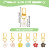 24Pcs 6 Colors Alloy Enamel Pendant Decorations HJEW-GO00008-2