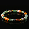Column Natural African Turquoise(Jasper) & Red Aventurine & Flower Amazonite & Lava Rock Beads Stretch Bracelets for Men Women WC4994-3