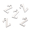 Tarnish Resistant 304 Stainless Steel Alphabet Charms STAS-H122-Z-P-2