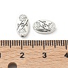 Oval with Flower Tibetan Style Alloy Beads X-TIBEB-1199-AS-LF-2