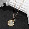 Brass Twelve Constellations Tarot Pendant Necklaces NJEW-Q006-01I-G-5