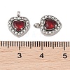 304 Stainless Steel Cubic Zirconia Pendants STAS-A076-02P-03-3