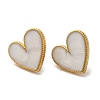 Ion Plating(IP) 304 Stainless Steel Heart Stud Earrings EJEW-C114-11B-G-2