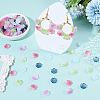 150Pcs 5 Colors Transparent Spray Paint Glass Bead Caps GLAA-PA0001-49-4