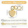 40Pcs 2 Colors Rack Plating Brass Curb Chain Extender KK-DC0004-27-2