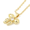 Brass Micro Pave Clear Cubic Zirconia Pendant Necklaces for Women NJEW-B100-01G-1