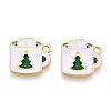 Christmas Theme Rack Plating Alloy Enamel Charms PALLOY-O109-29LG-1