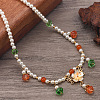 Ancient Style 6mm Imitation Pearl Round Beaded Alloy Cloud Pendant Hanfu Long Necklaces UX7679-4-1