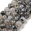 Faceted Natural Dragon Veins Agate Beads Strands G-F447-12mm-L01-1