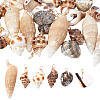 30Pcs 5 Styles Natural Mixed Shell Pendants PALLOY-GO00046-1