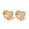 Cubic Zirconia Heart Stud Earrings EJEW-C008-21G-02-1