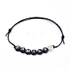 (Jewelry Parties Factory Sale)Adjustable Waxed Polyester Cord Beaded Bracelets BJEW-JB05294-01-1