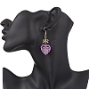Handmade Glass Seed Beads Heart Dangle Earrings EJEW-MZ00577-01-3