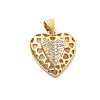 Rack Plating Brass with Cubic Zirconia Pendants KK-Q017-04C-G-1