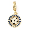 Rack Plating Brass Micro Pave Cubic Zirconia European Dangle Charms KK-P287-33D-G-1