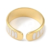 Ion Plating(IP) 304 Stainless Steel Enamel Cuff Finger Rings RJEW-L107-085G-01-3