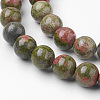 Natural Unakite Bead Strands G-G735-67-10mm-3