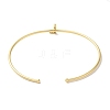 Rack Plating Brass Micro Pave Clear Cubic Zirconia Letter Open Cuff Bangles BJEW-A018-01G-L-3