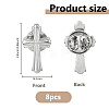8Pcs Cross Alloy Lapel Pin Backs for Backpack Clothes JEWB-DC0001-31P-2