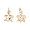 Brass Micro Pave Cubic Zirconia Pendants KK-B133-05G-05-1