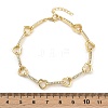 Brass Micro Pave Clear Cubic Zirconia Link Chain Bracelets for Women BJEW-F504-10G-5