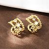 Brass Micro Pave Clear Cubic Zirconia Cuff Rings EJEW-C159-01G-3