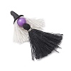 5Pcs 5 Colors Handmade Polycotton(Polyester Cotton) Tassel Pendants PALLOY-JF04236-4